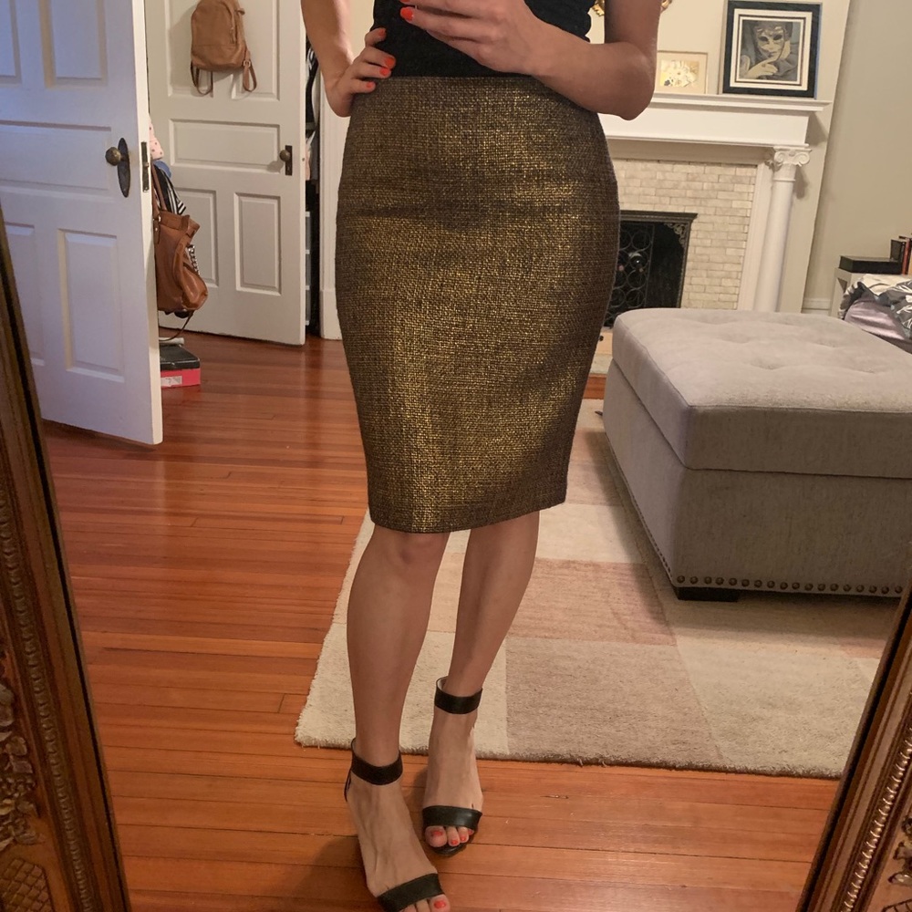 Gold Pencil Skirt